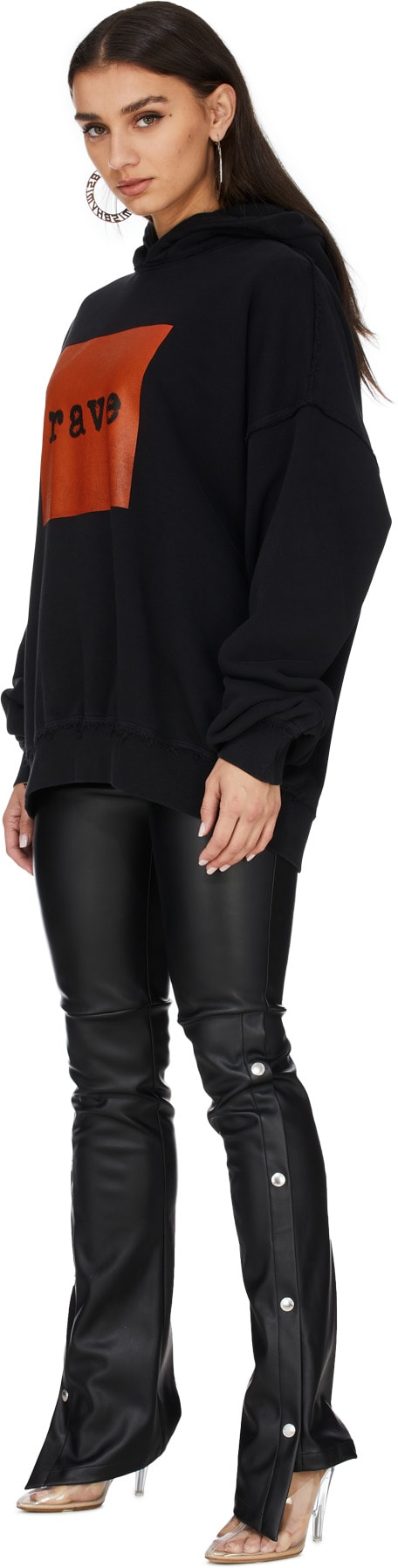 MISBHV: Noir Veste à Capuche Rave delavé Noir - 4