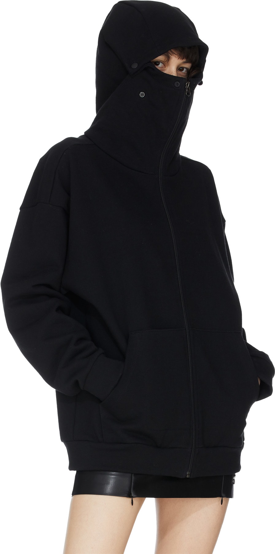 influenceu: Noir Veste à Capuche polyvalente " Oh Snap!" Noir - 4