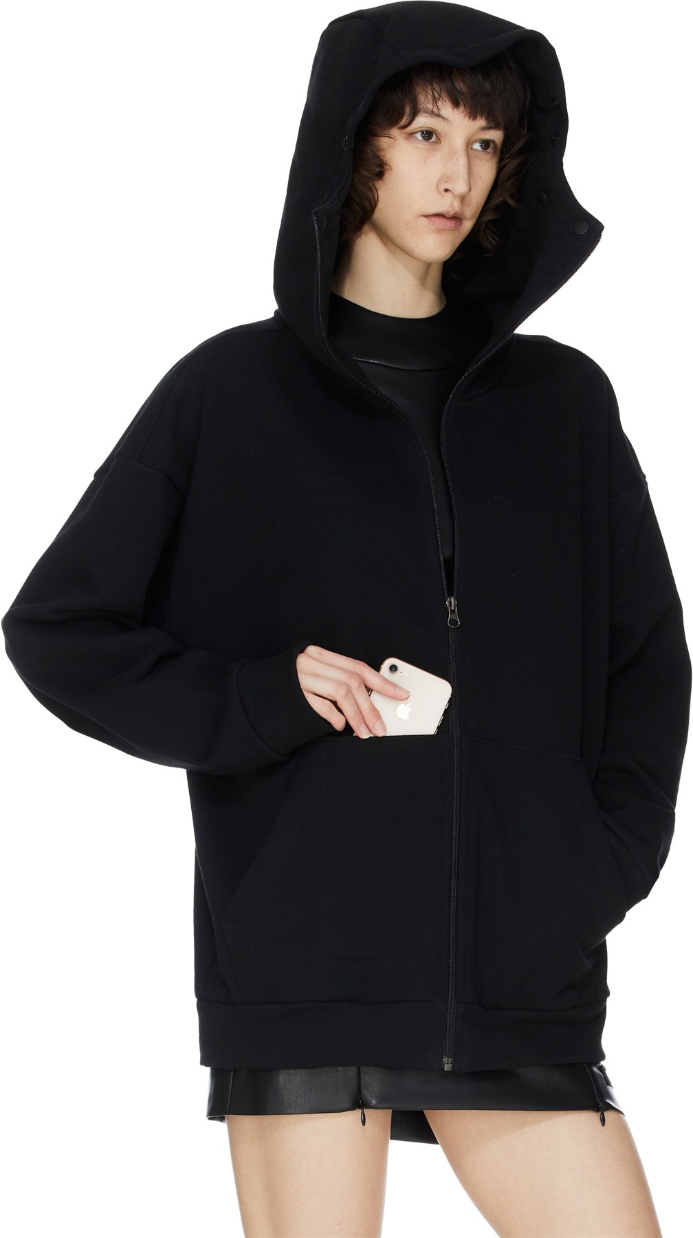 influenceu: Black Oh Snap! Versatile Hoodie - 5