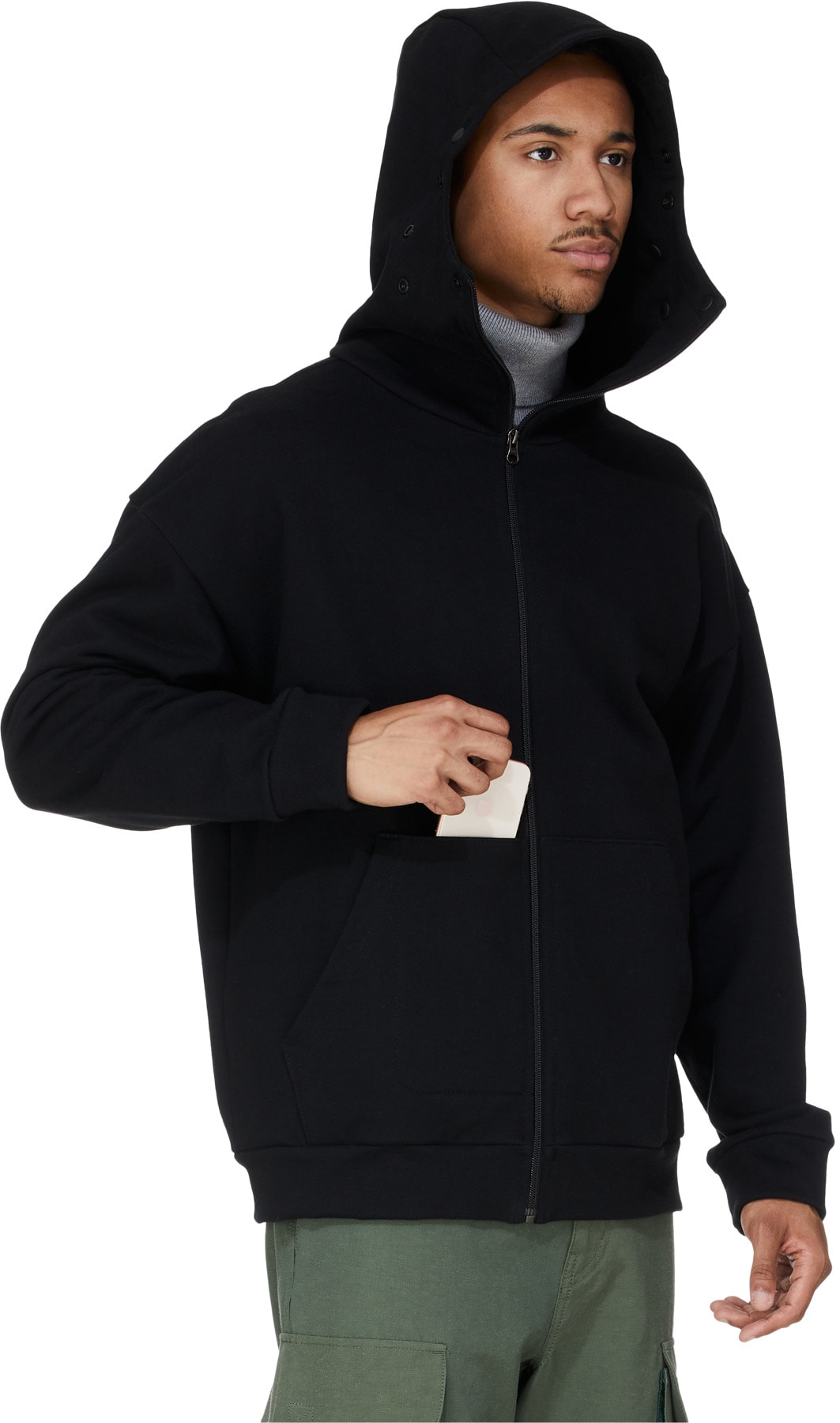 influenceu: Black Oh Snap! Versatile Hoodie - 5