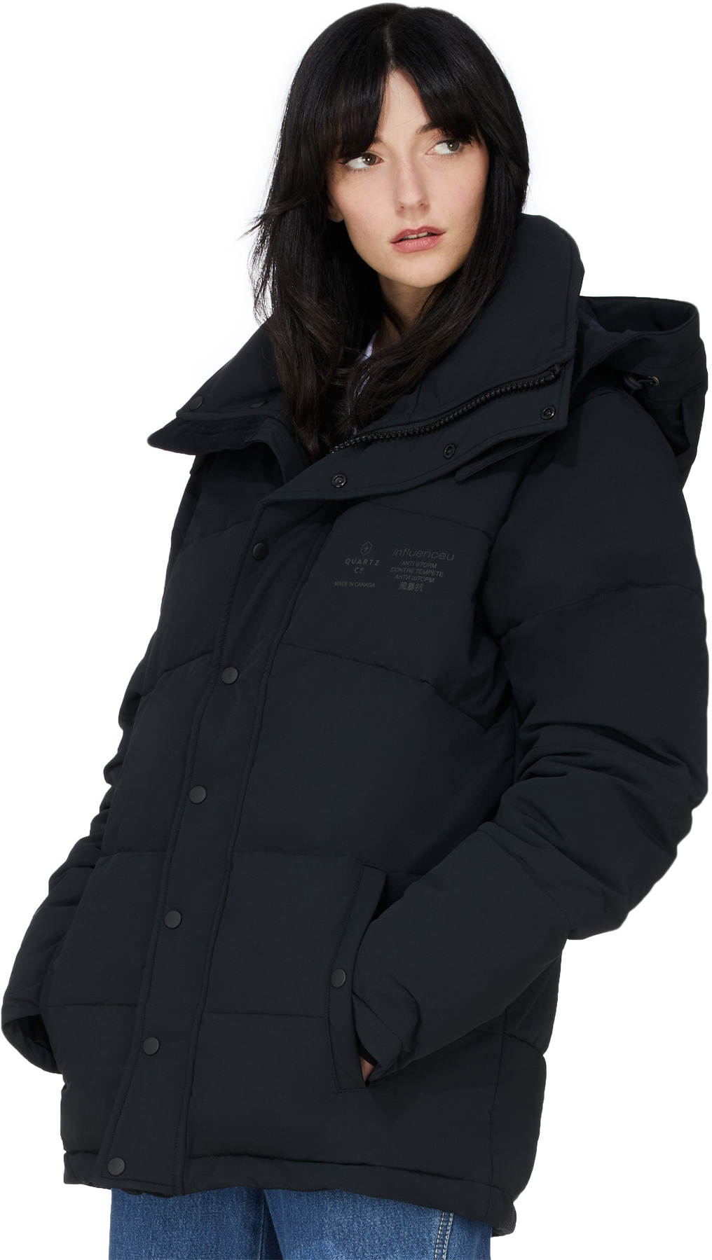 Quartz x influenceu: Black Quartz x influenceu Super Puffer Jacket - 4