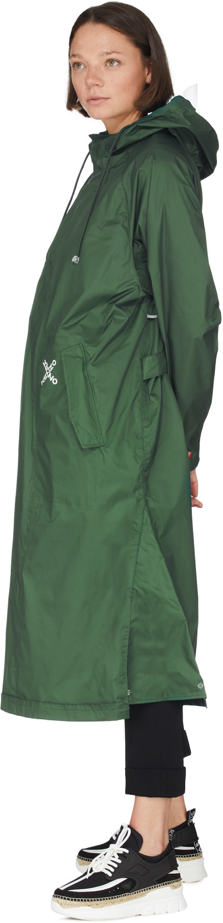 Kenzo: Green Kenzo Sport 'Little X' Logo Parker Scooter Jacket - 4