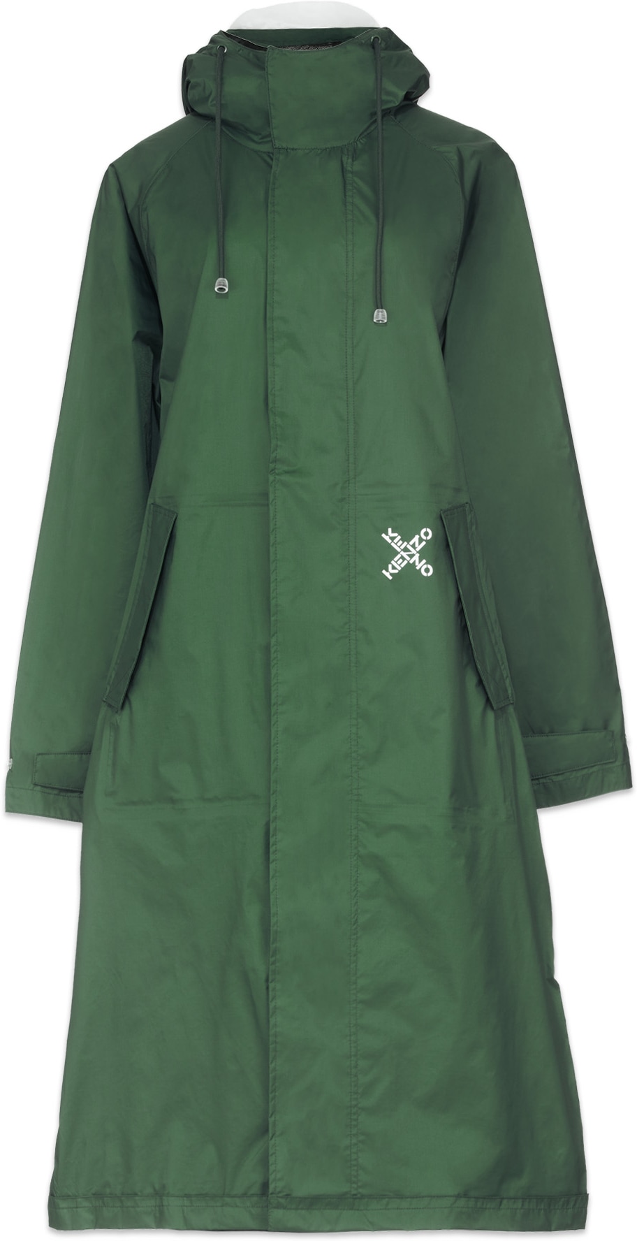 Kenzo: Green Kenzo Sport 'Little X' Logo Parker Scooter Jacket - 1