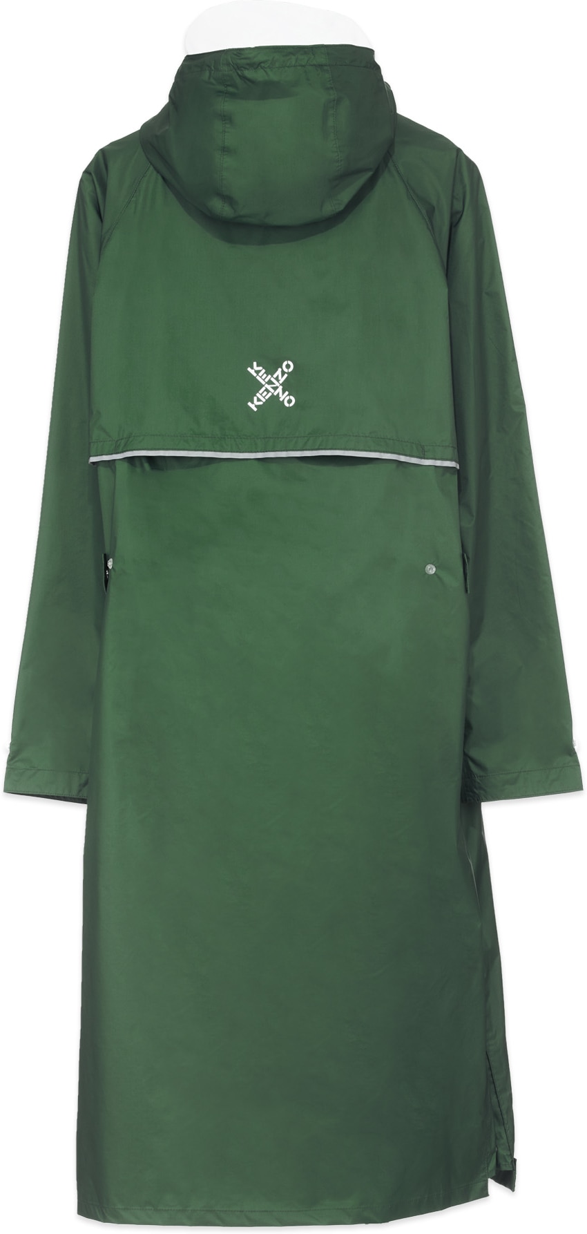 Kenzo: Green Kenzo Sport 'Little X' Logo Parker Scooter Jacket - 3