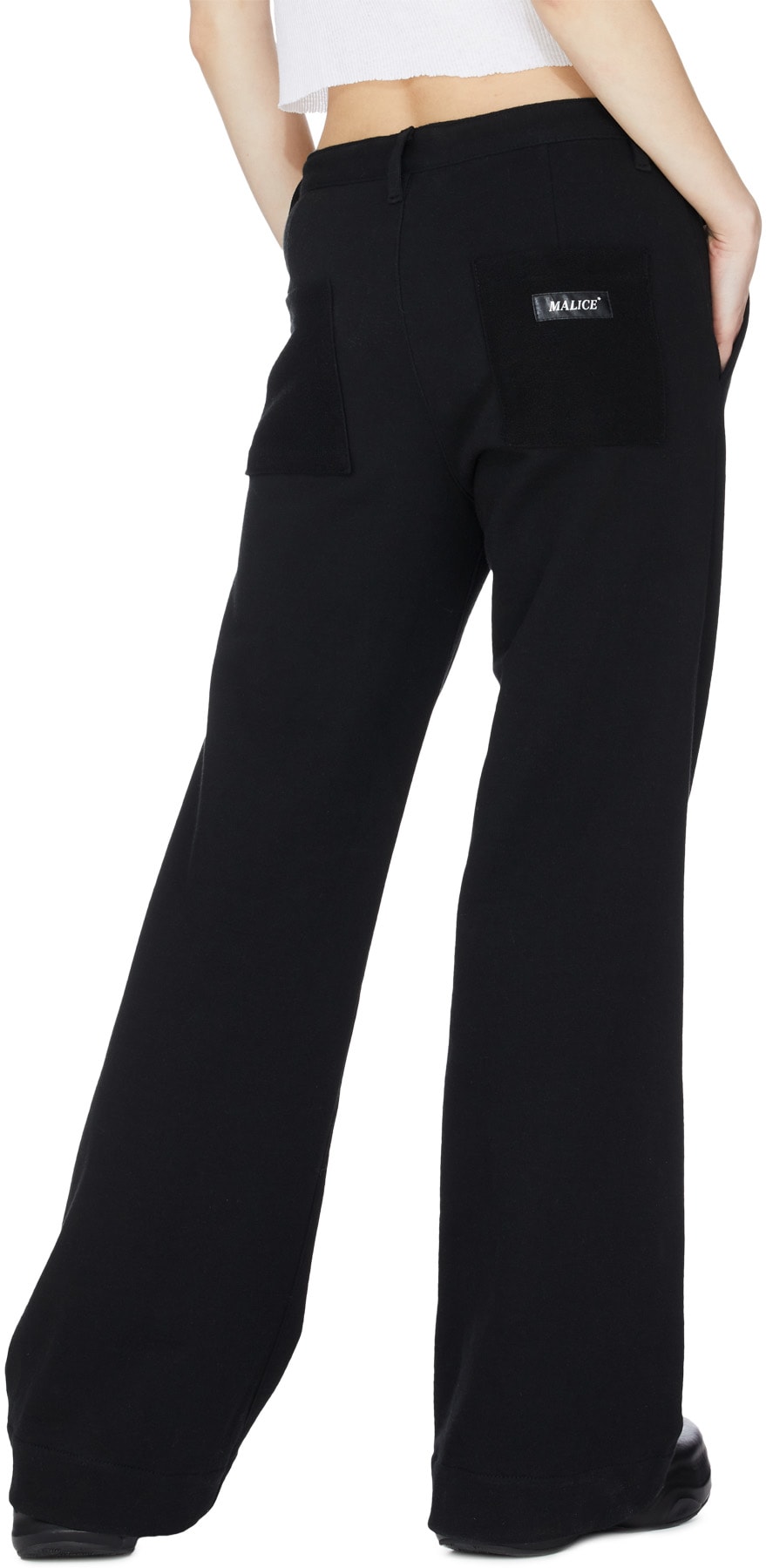 Malice Studios: Noir Pantalon évasé Matterhorn Noir - 4