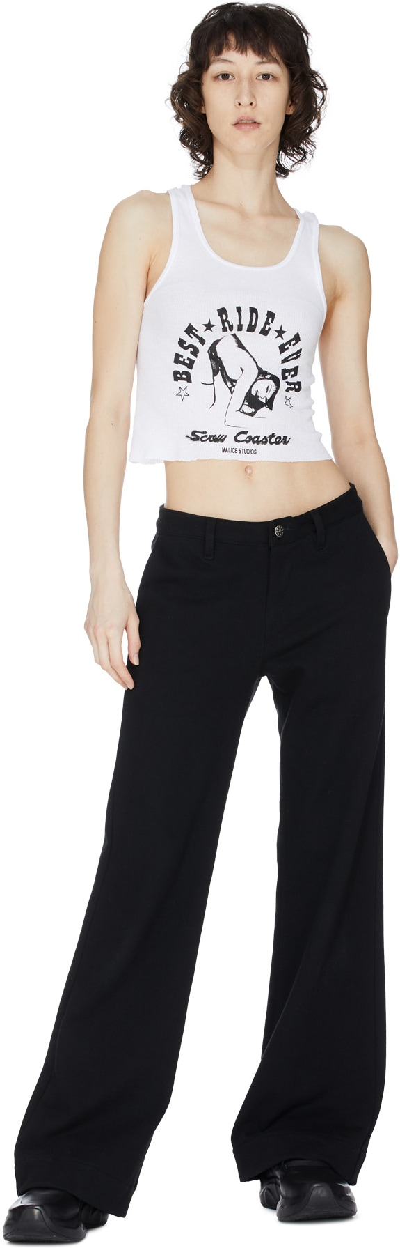 Malice Studios: Noir Pantalon évasé Matterhorn Noir - 5