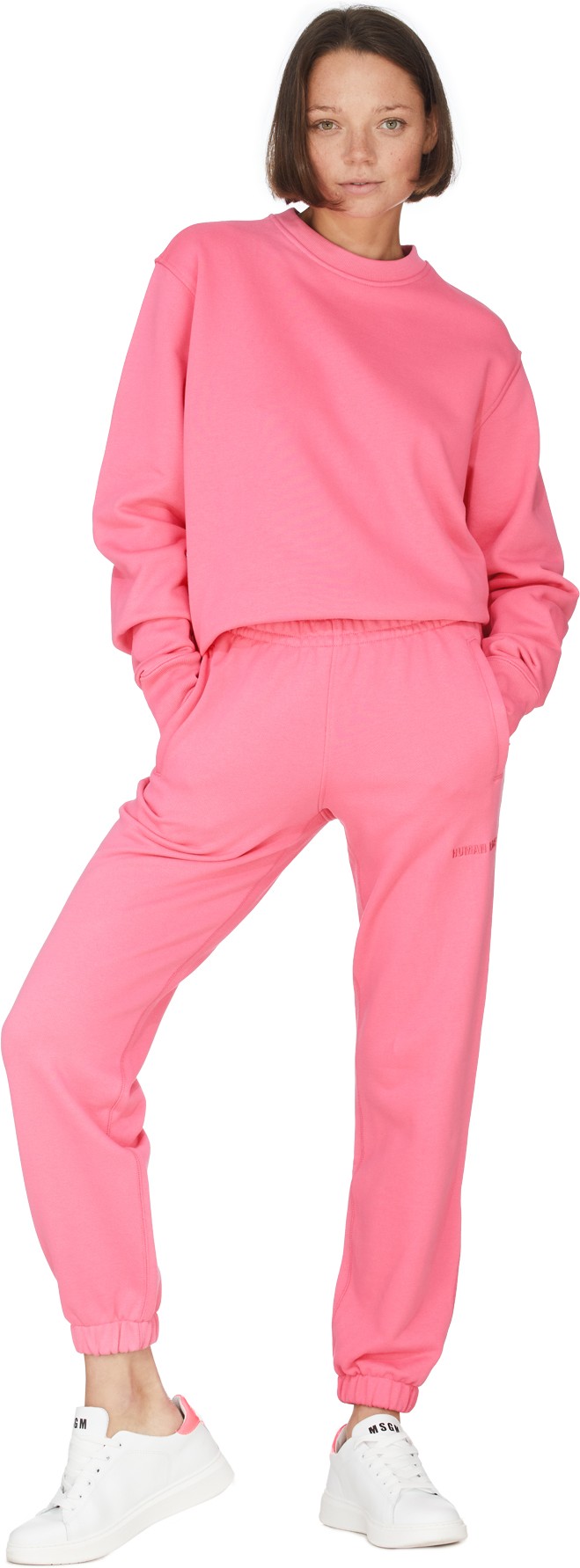 adidas Originals x Pharrell Williams: Pink Pharrell Williams Basics Crew Sweater - 4