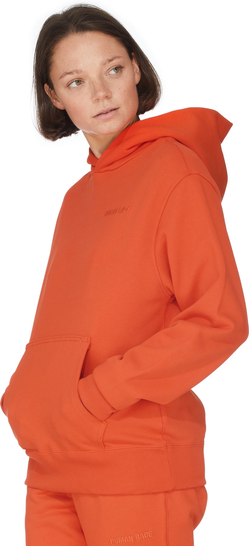 adidas Originals x Pharrell Williams: Red Pharrell Williams Basics Hoodie - 3