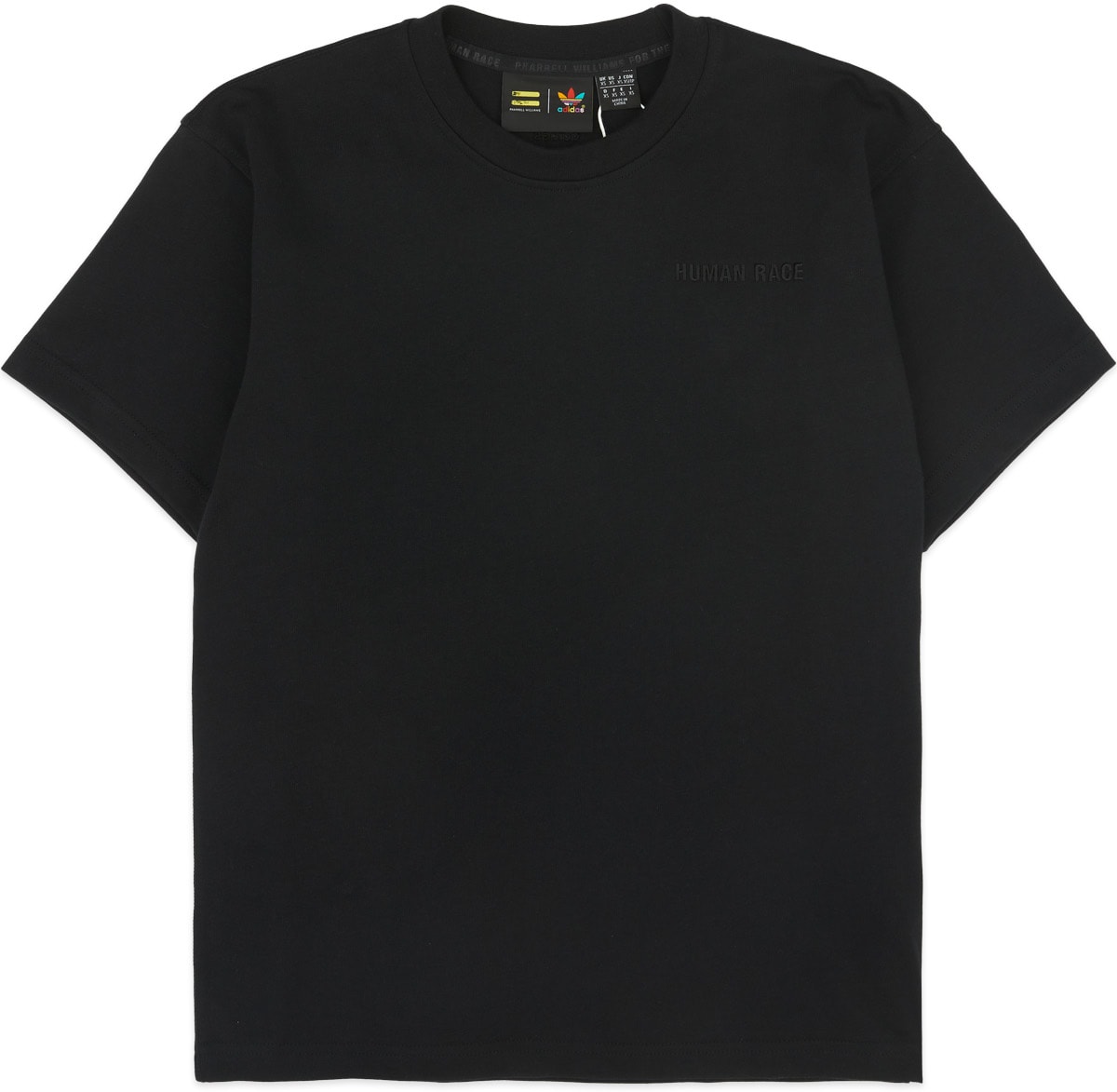 adidas Originals x Pharrell Williams: Black Pharrell Williams Basics T-Shirt - 1