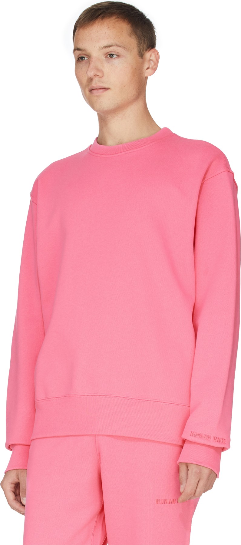 adidas Originals x Pharrell Williams: Pink Pharrell Williams Basics Crew Sweater - 3