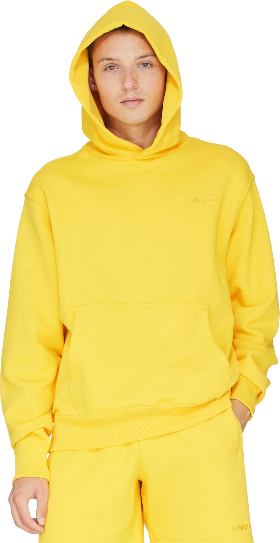 adidas Originals x Pharrell Williams: Yellow Pharrell Williams Basics Hoodie - 3