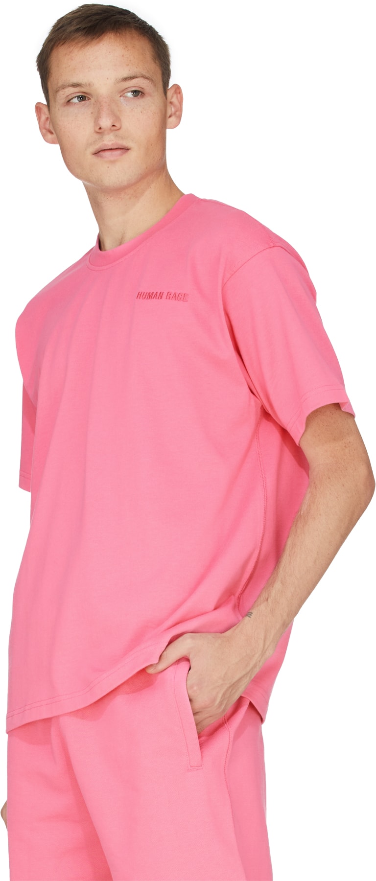 adidas Originals x Pharrell Williams: Pink Pharrell Williams Basics T-Shirt - 3