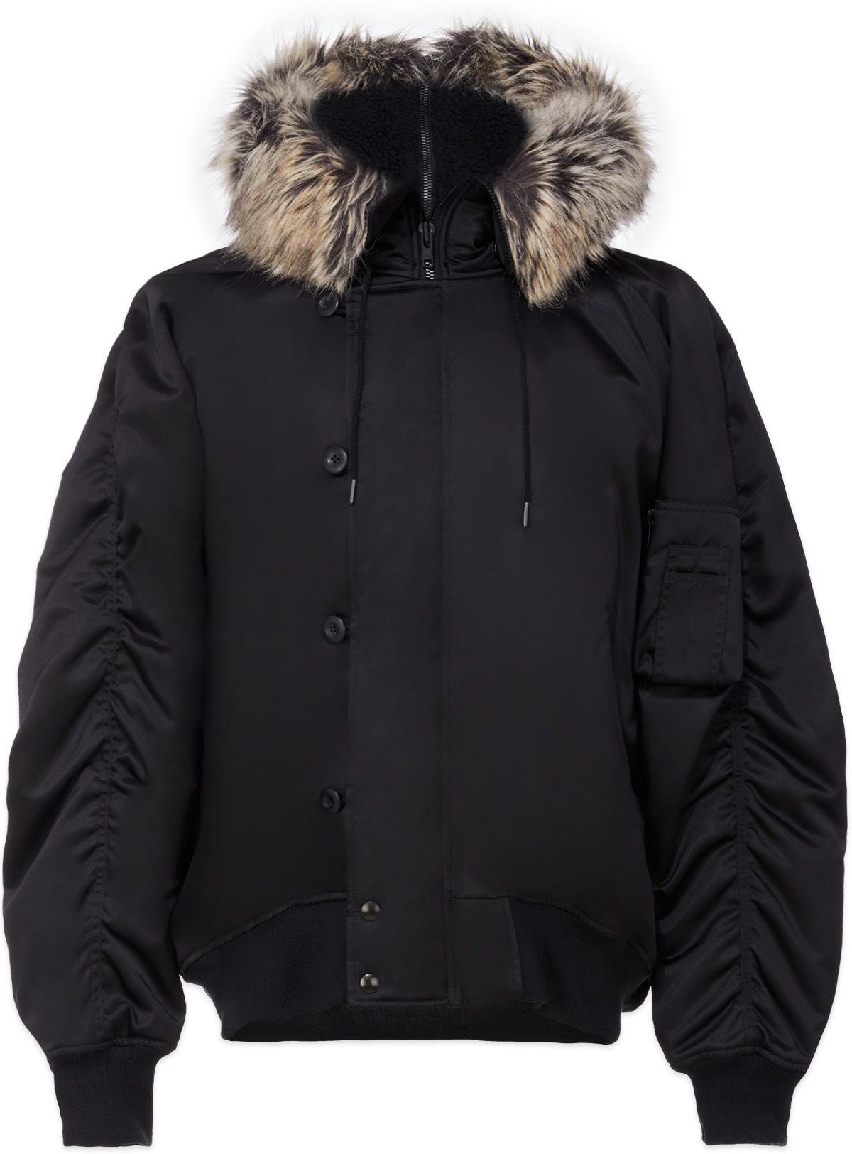 YEEZY: Black Fur Bomber - 1