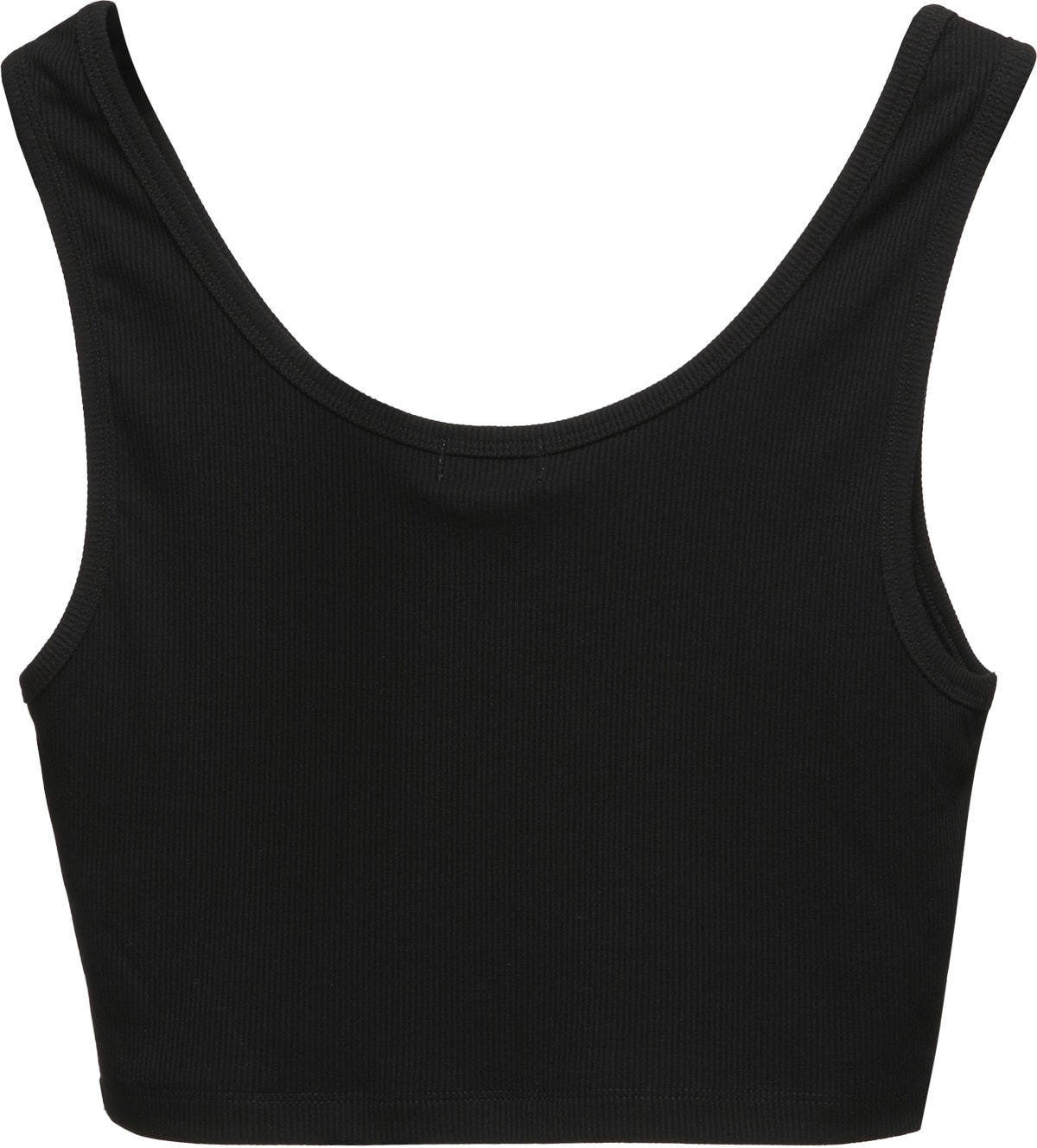True Religion: Black Logo Crop Top - 2