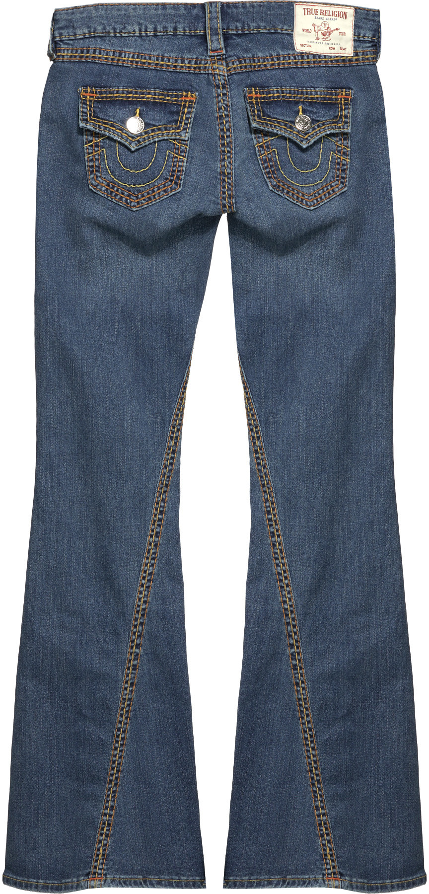 True Religion: Blue Joey Low Rise Flare MB3 Jeans - 2