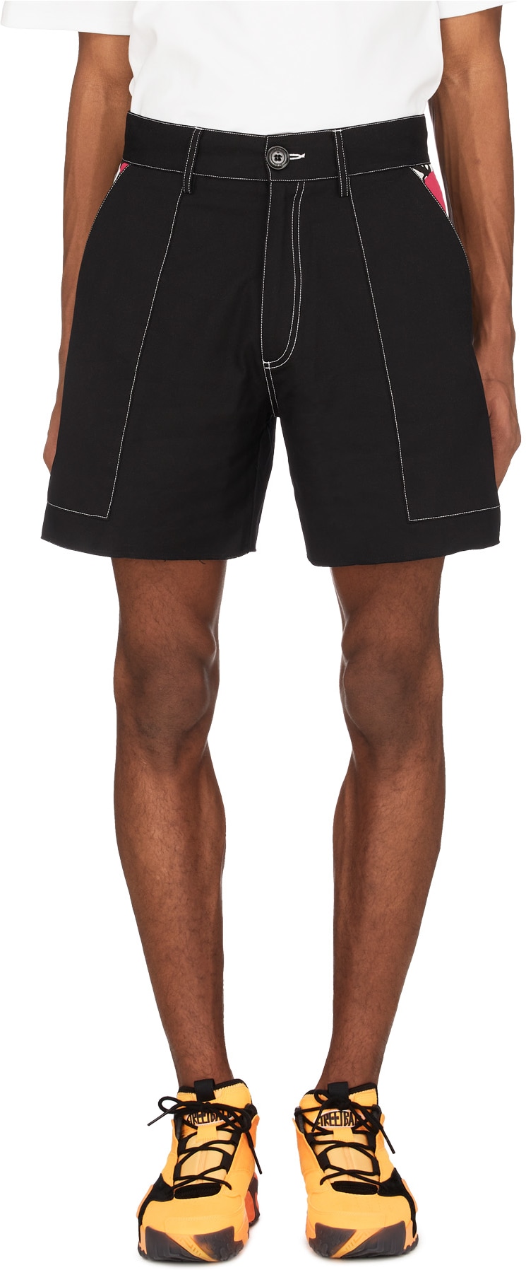 GCDS: Black Pois Insert Cut Bermuda Shorts - 1