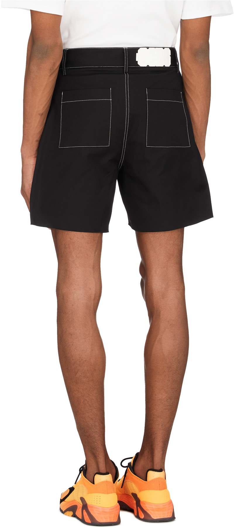 GCDS: Black Pois Insert Cut Bermuda Shorts - 3