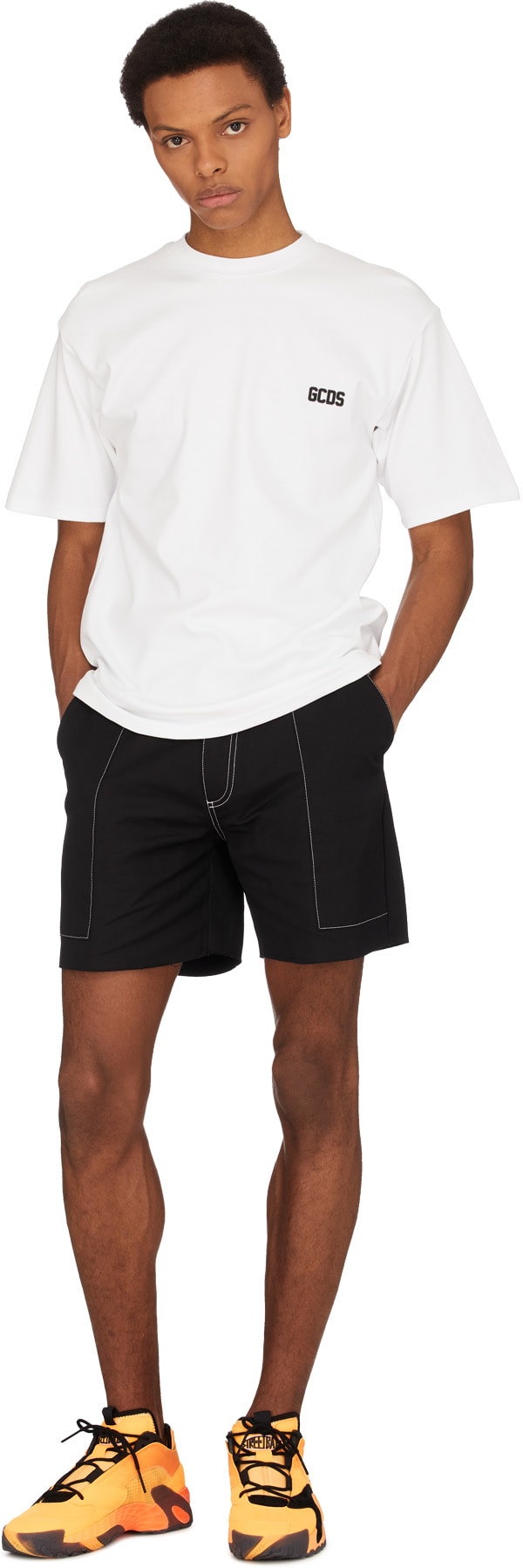 GCDS: Black Pois Insert Cut Bermuda Shorts - 4