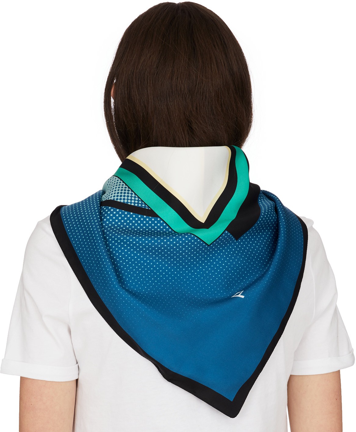 Kenzo: Green 'Wetsuit' Silk Square Scarf - 3