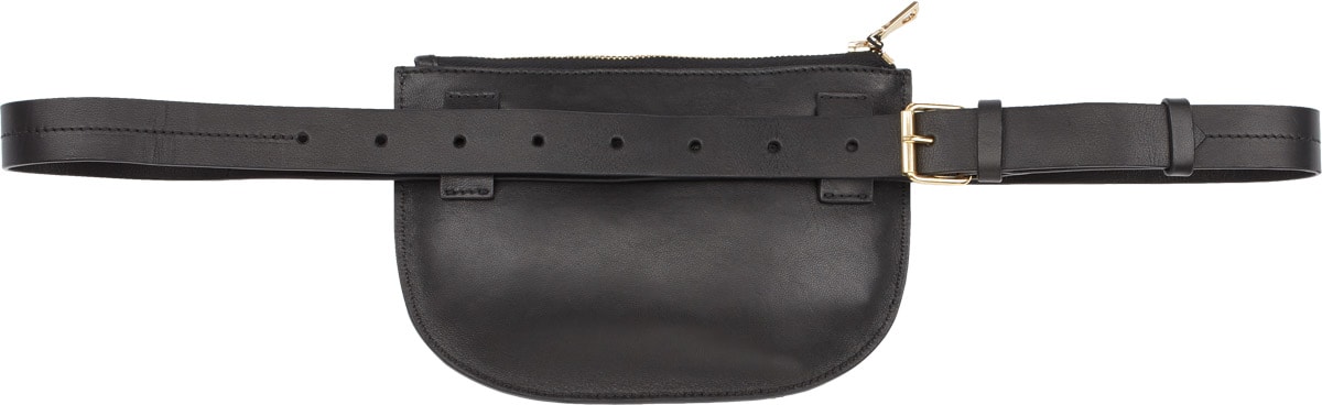 Yves Salomon: Black Leather Mink Belt Bag - 2