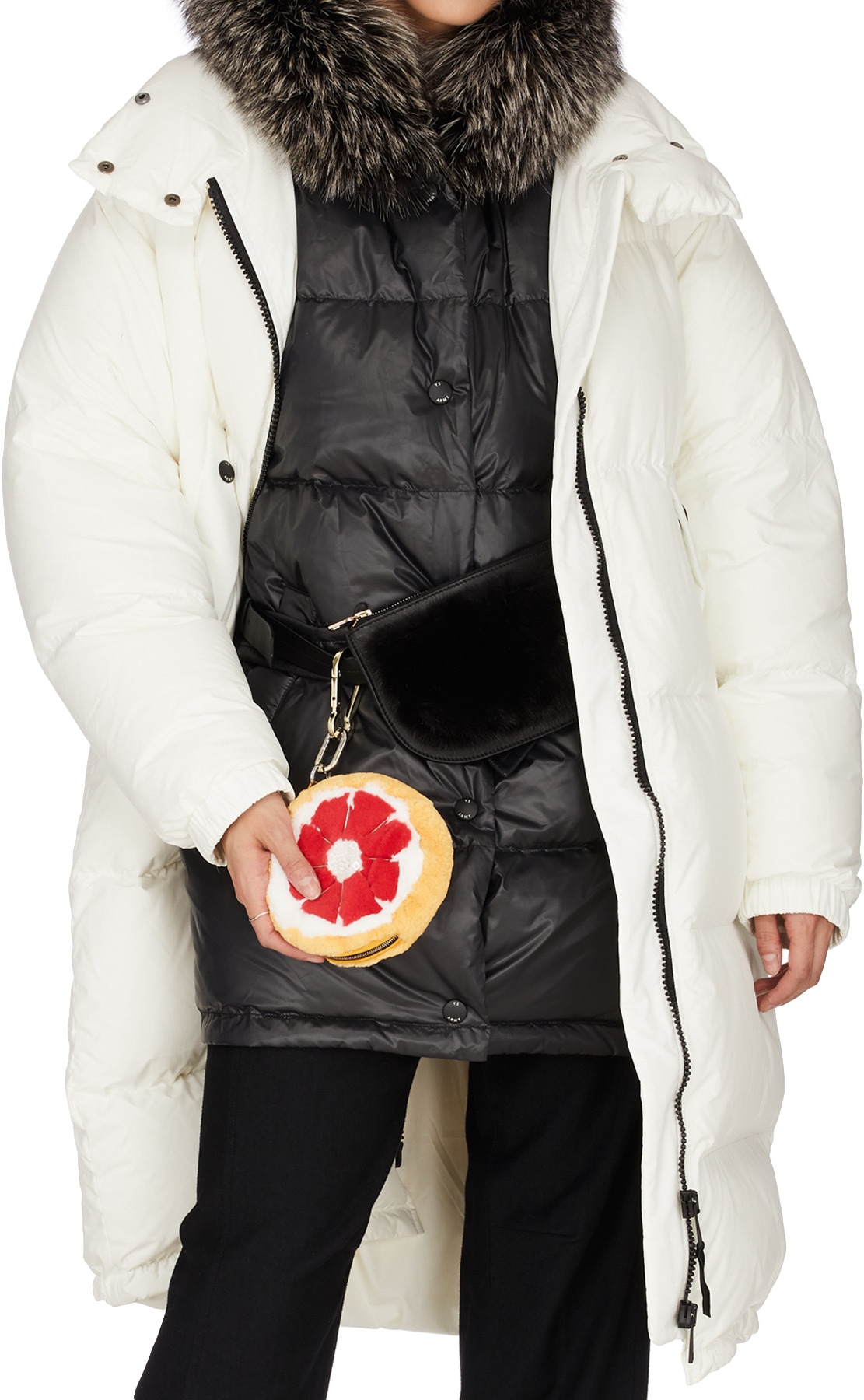 Yves Salomon: Multicolor Grapefruit Key Ring - 3