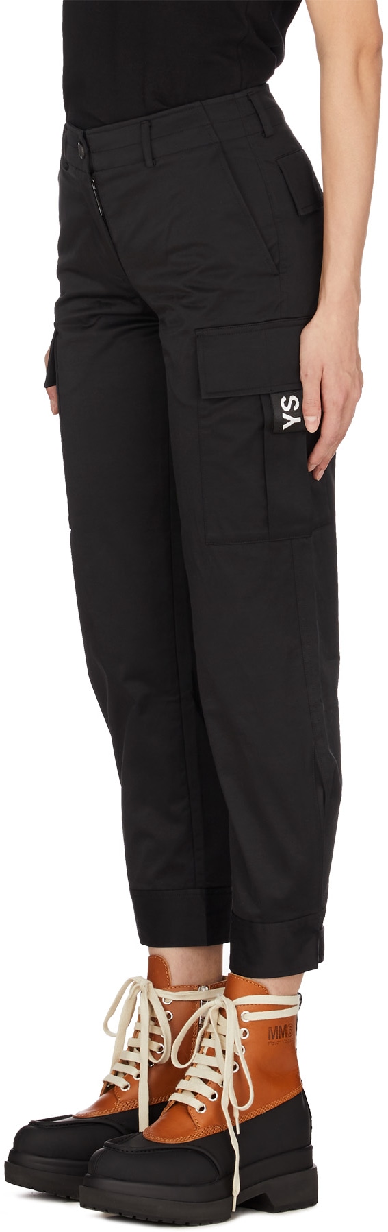 Yves Salomon: Black Cotton Cropped Pants - 2