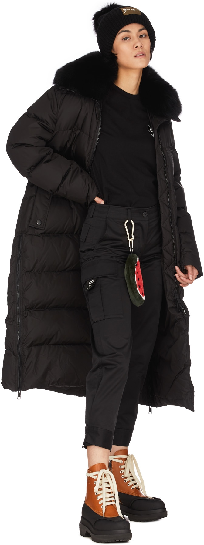 Yves Salomon: Black Cotton Cropped Pants - 4