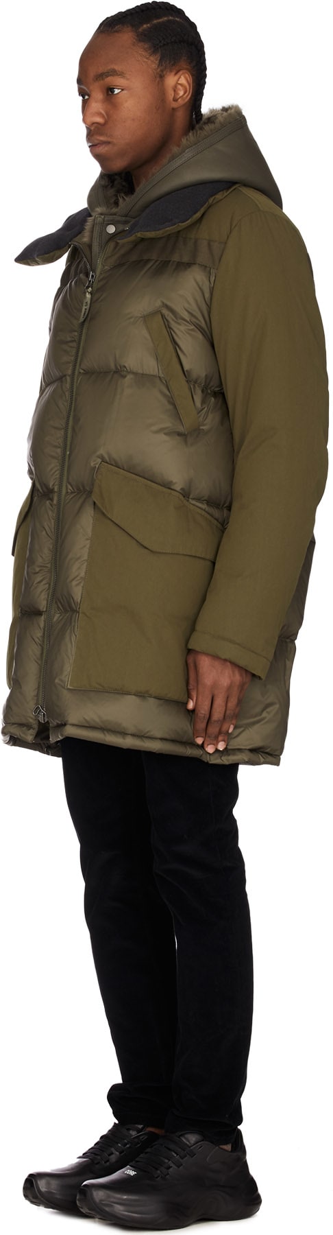 Yves Salomon: Green Bi-Material Quilted Jacket - 2