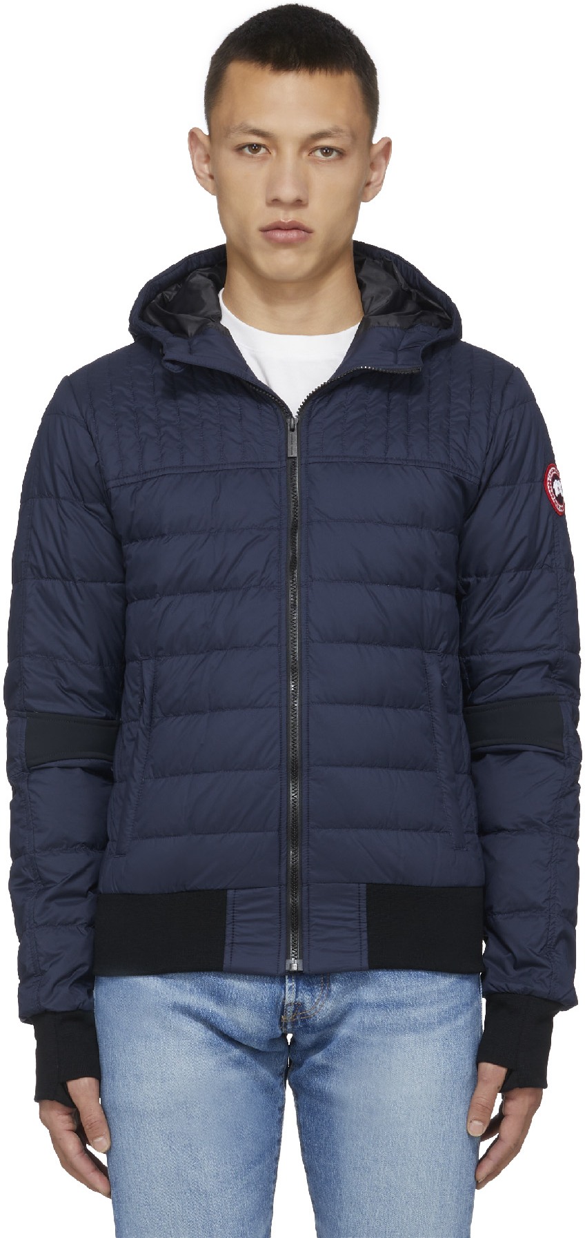 Canada Goose: Bleu Manteau à Capuche Cabri Bleu - 1