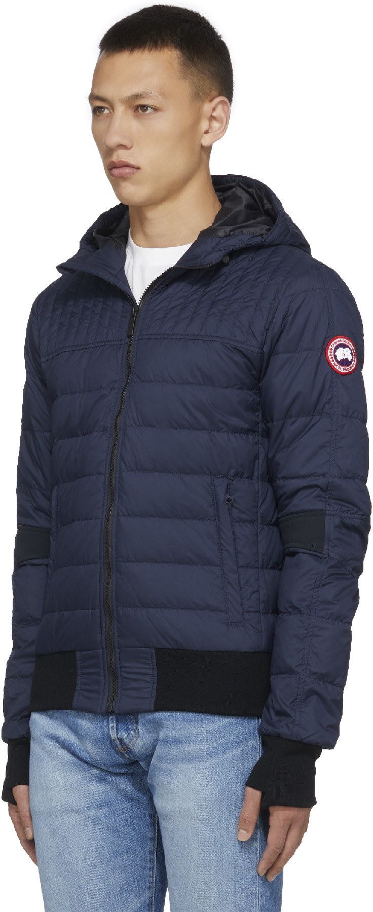 Canada Goose: Bleu Manteau à Capuche Cabri Bleu - 2