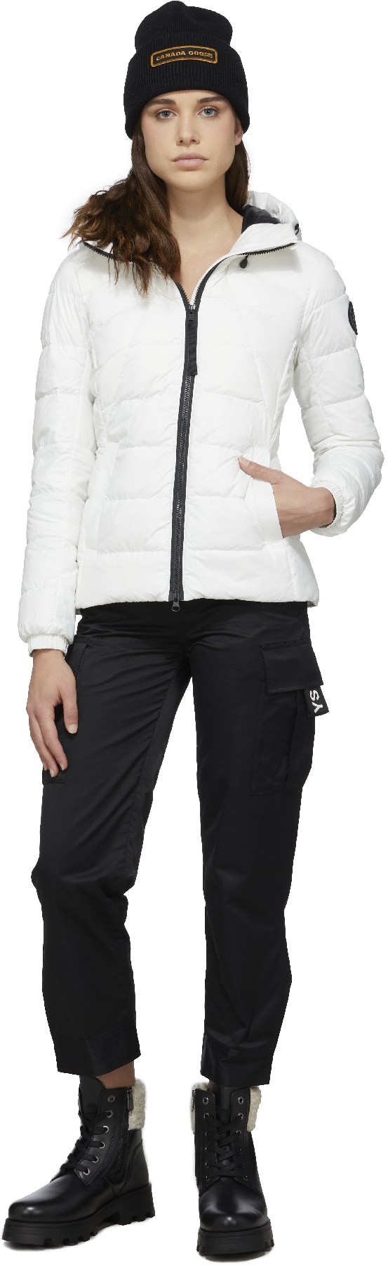 Canada Goose: White Black Label Abbott Hoodie - 4