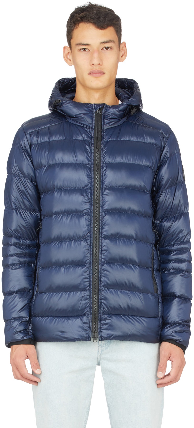 Canada Goose: Bleu Manteau à Capuche Crofton Black Label Bleu - 1