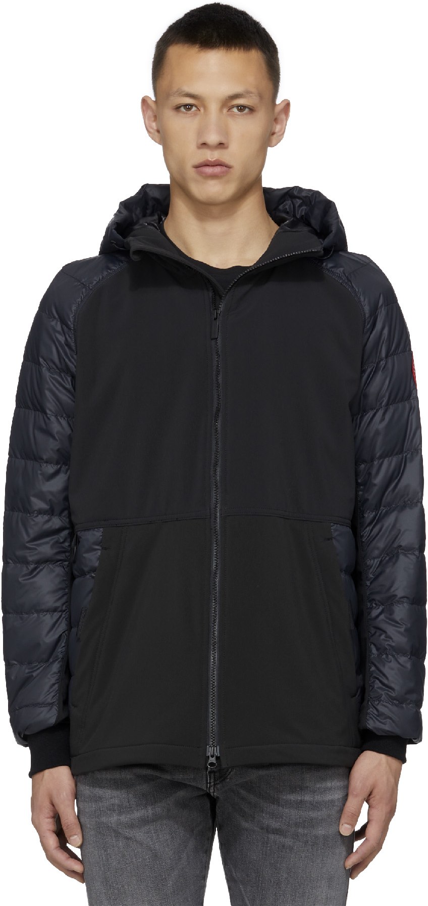 Canada Goose: Black Hybridge Weyburn Hoodie - 1