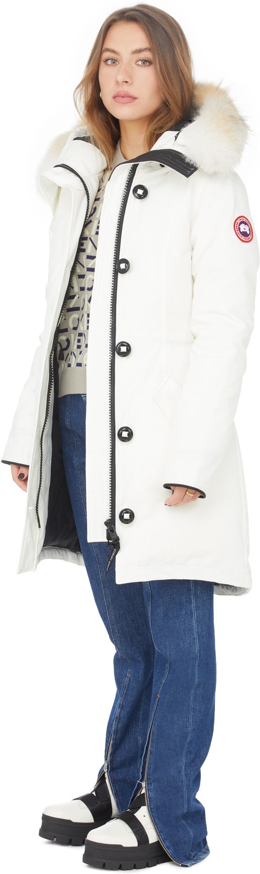 Canada Goose: Blanc Parka Rossclair Blanc - 4