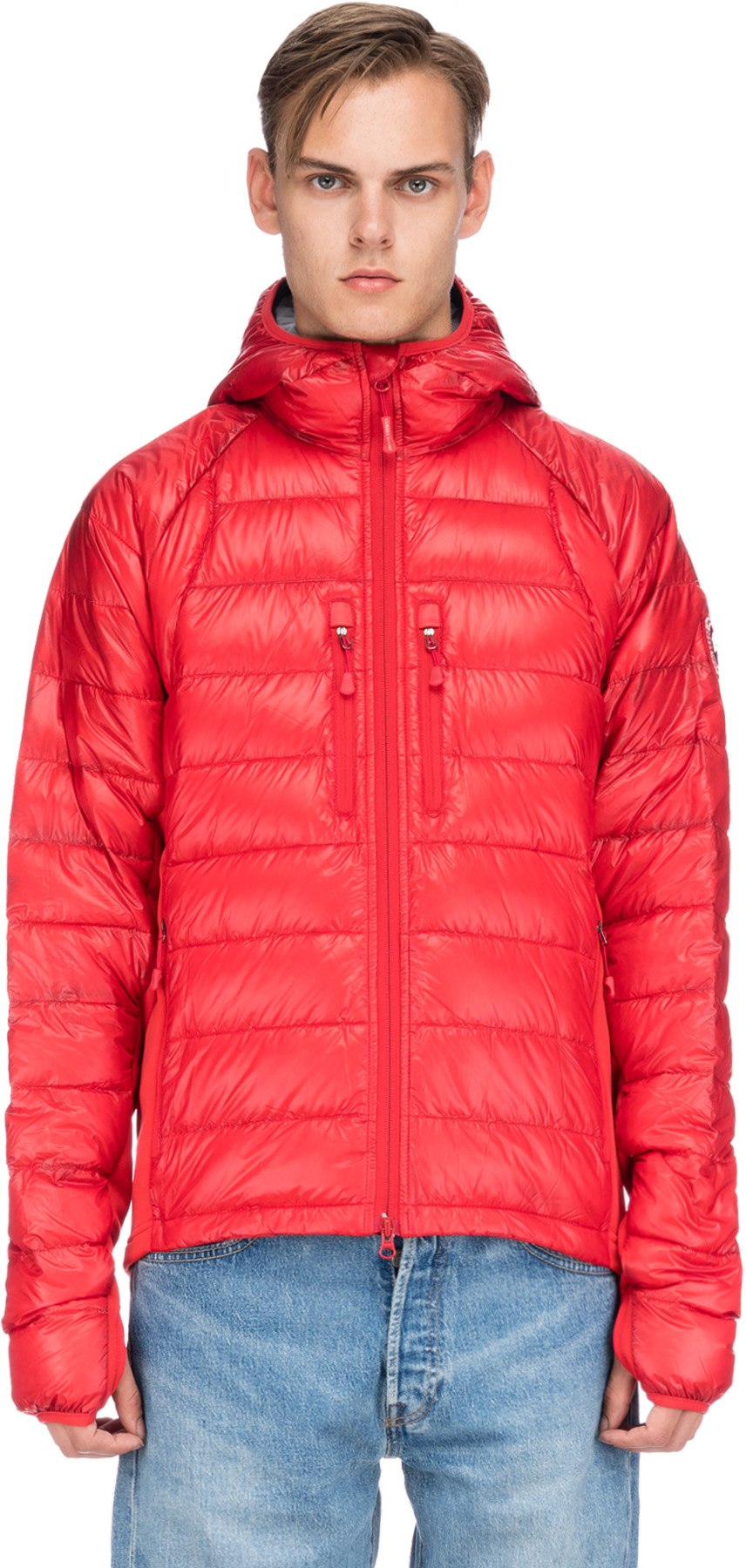 Canada Goose: Rouge Veste à Capuche Hybridge Lite Rouge - 1