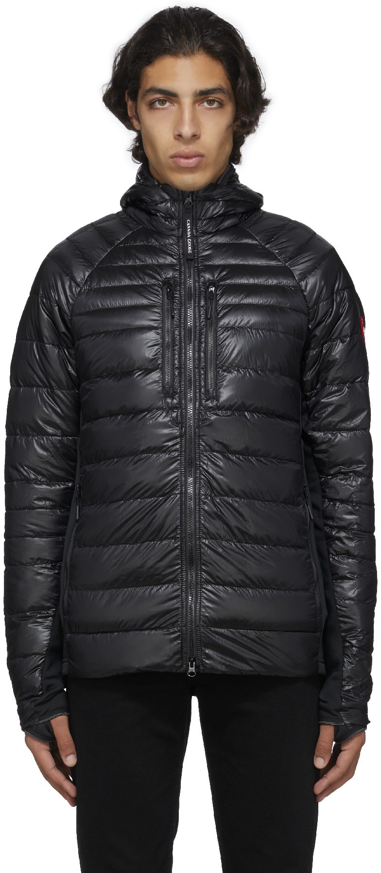Canada Goose: Black Hybridge Lite Tech Hoodie - 1