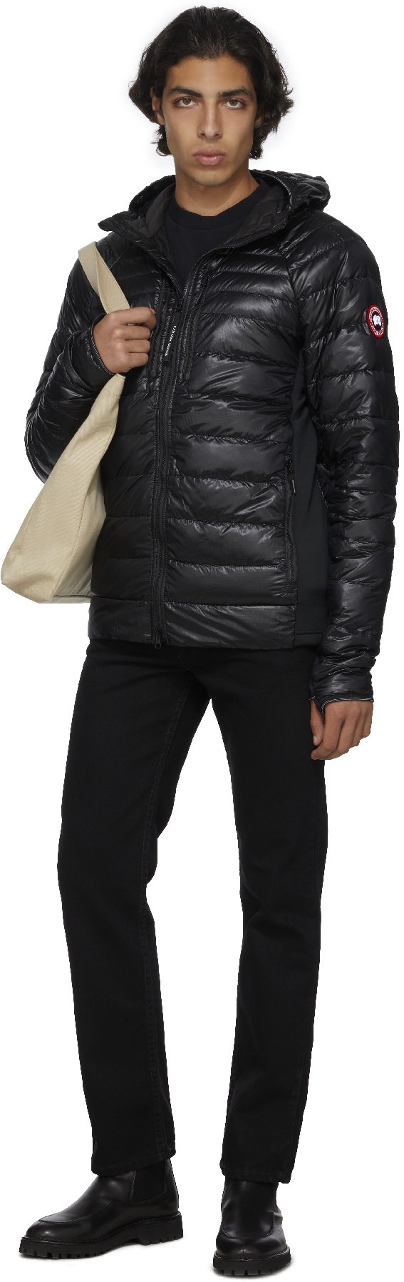 Canada Goose: Noir Veste à Capuche Hybridge Lite Tech Noir - 4