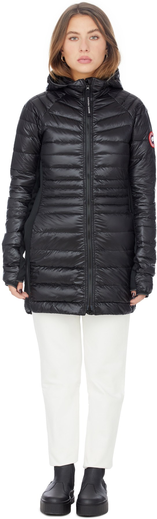 Canada Goose: Black Hybridge Lite Tech Hooded Coat - 1