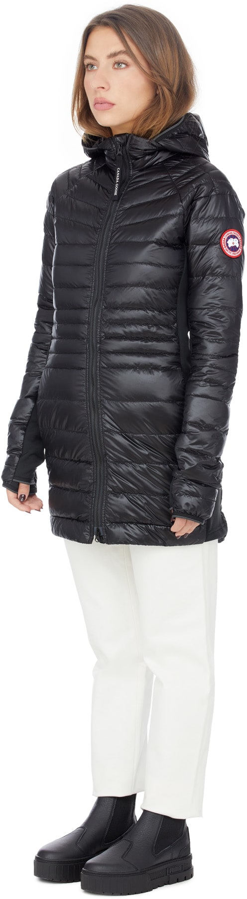 Canada Goose: Black Hybridge Lite Tech Hooded Coat - 2