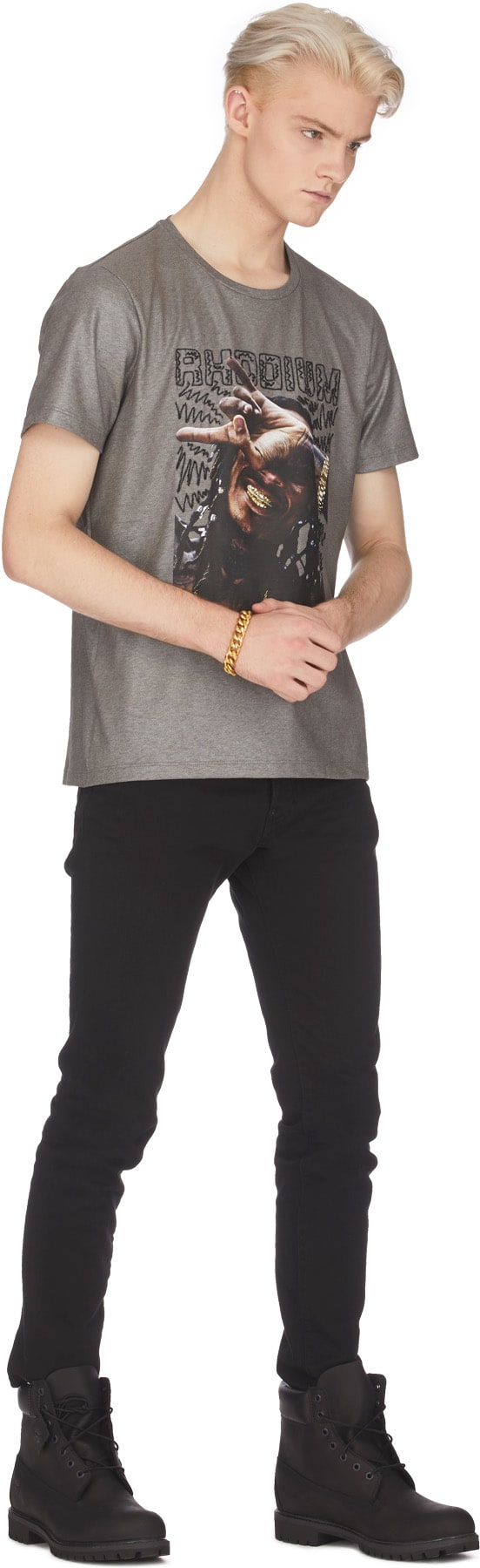 RH45: Silver Massay Embellished T-Shirt - 4