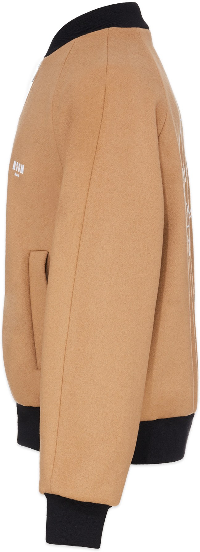 MSGM: Neutrals Dreamer Wool Bomber Jacket - 2