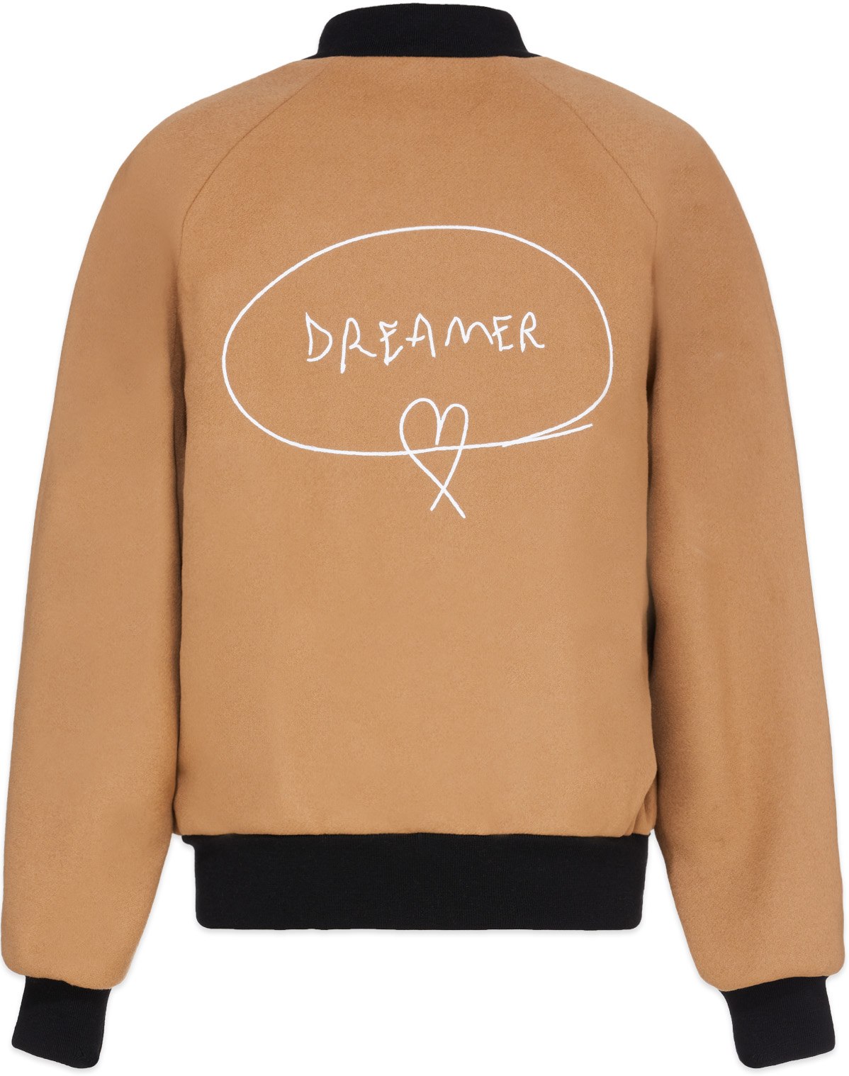 MSGM: Neutrals Dreamer Wool Bomber Jacket - 3