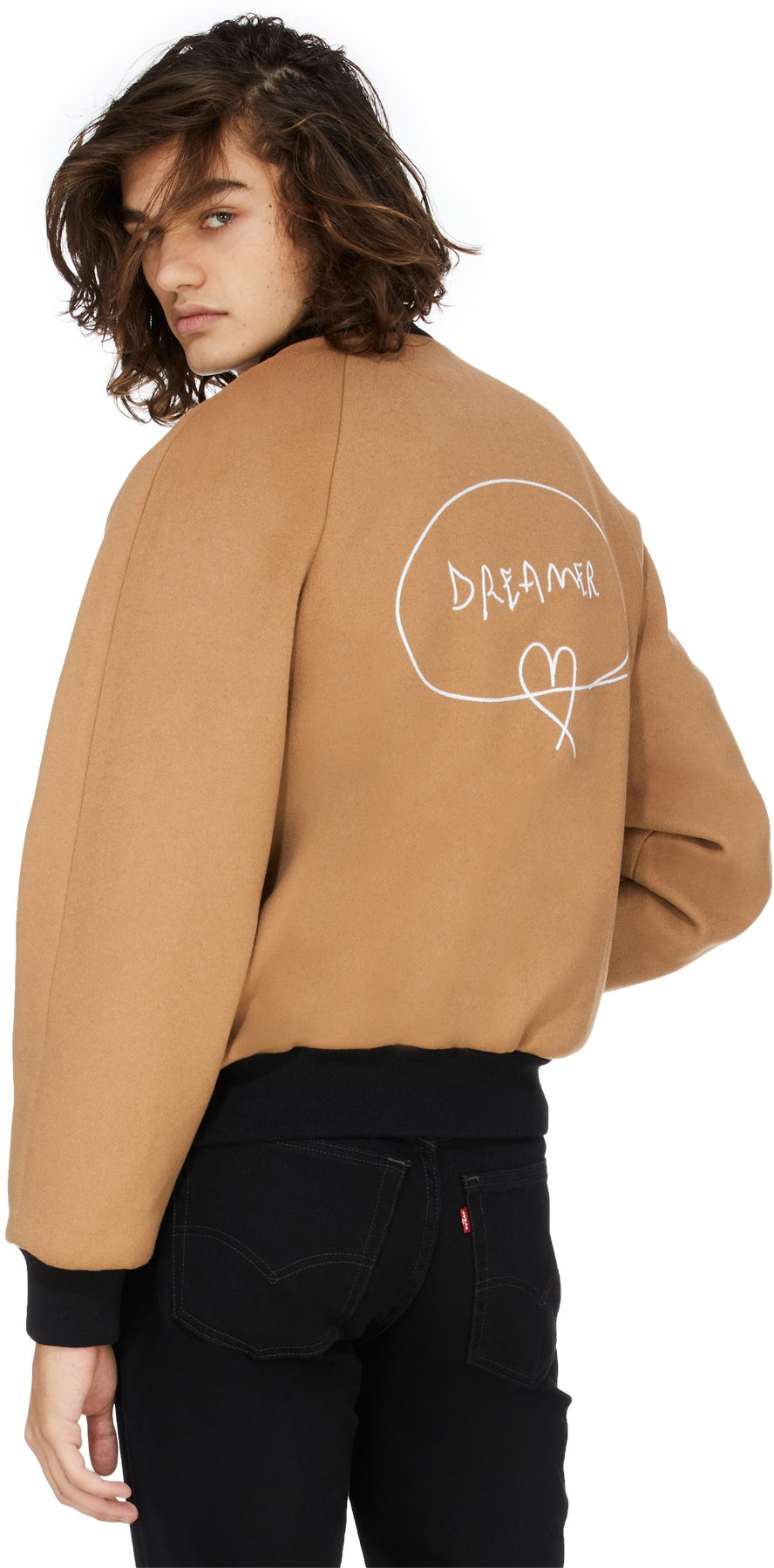 MSGM: Neutrals Dreamer Wool Bomber Jacket - 4