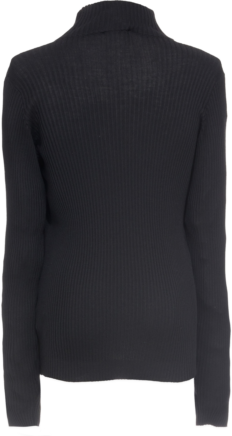 MSGM: Black Micro Logo High Neck Knit Sweater - 2