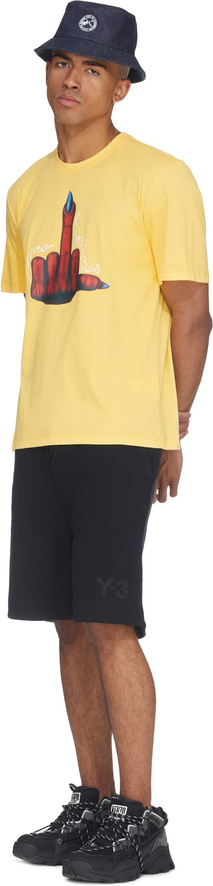 MSGM: Jaune T-Shirt "Main du Diable" Jaune - 4