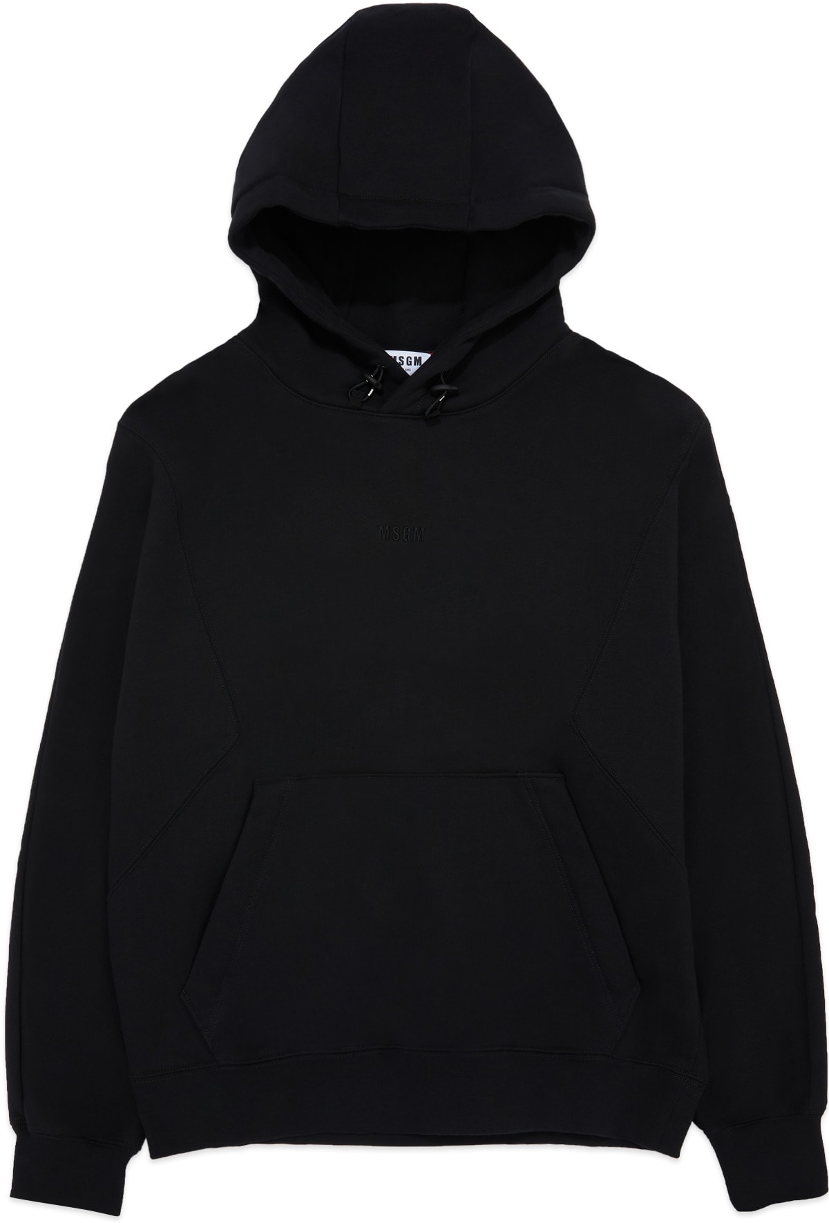 MSGM: Noir Veste à Capuche à Logo Noir - 1