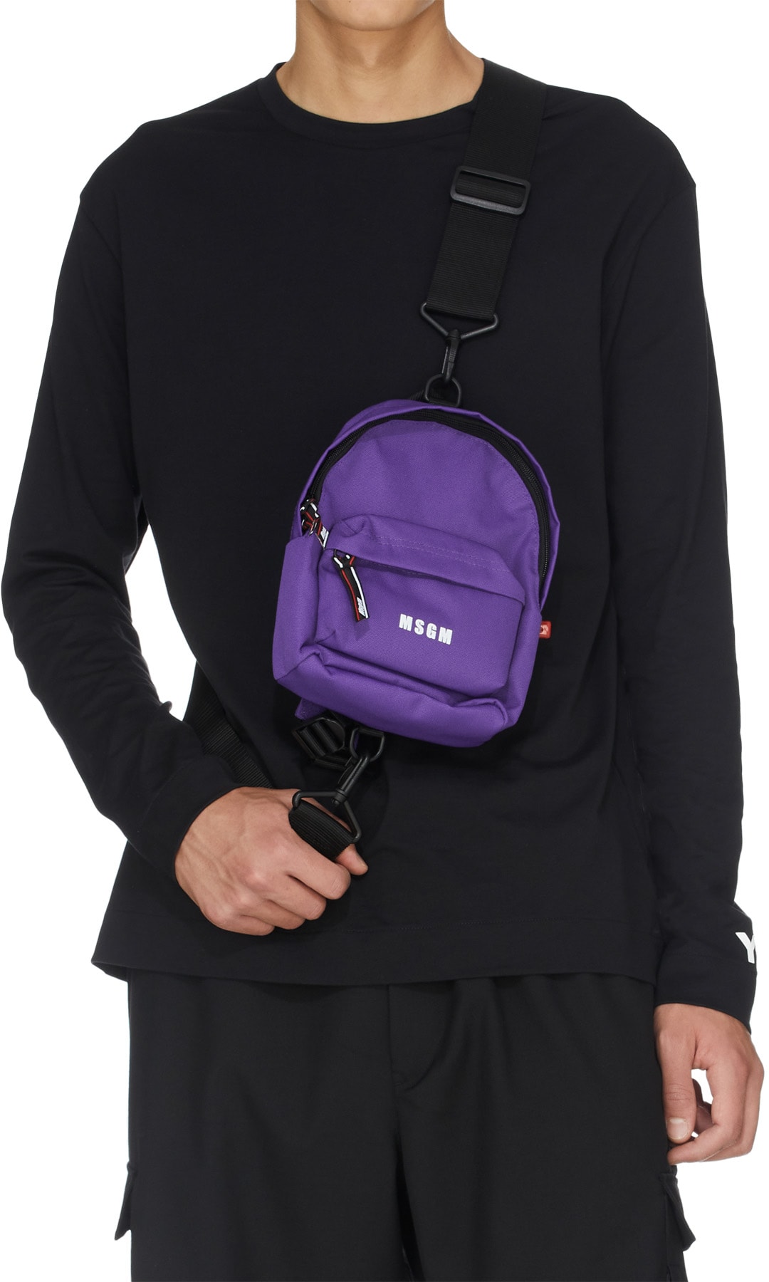 MSGM: Purple Small Micro Logo Backpack - 4