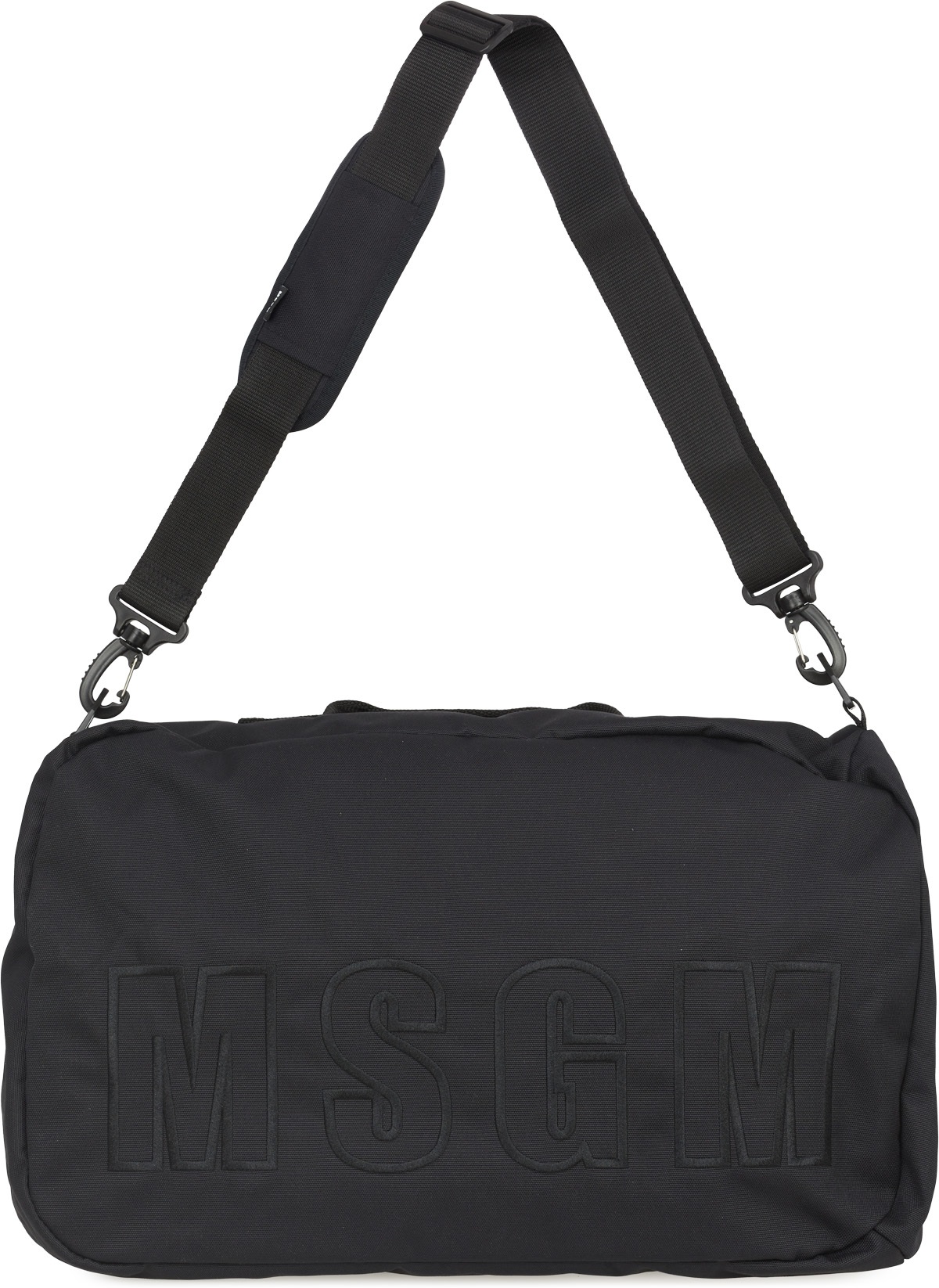 MSGM: Noir Sac messager à Logo Noir - 3