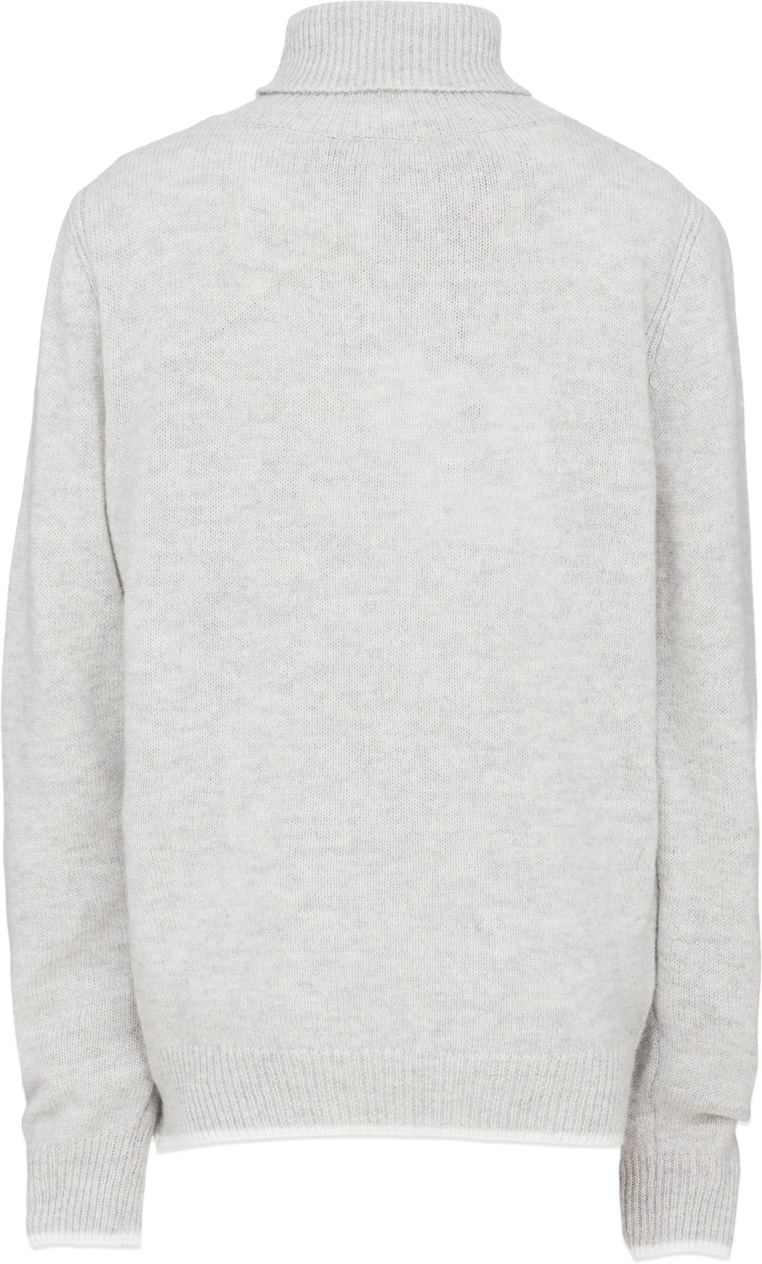 MSGM: Grey Logo Knit Cashmere Turtleneck - 2