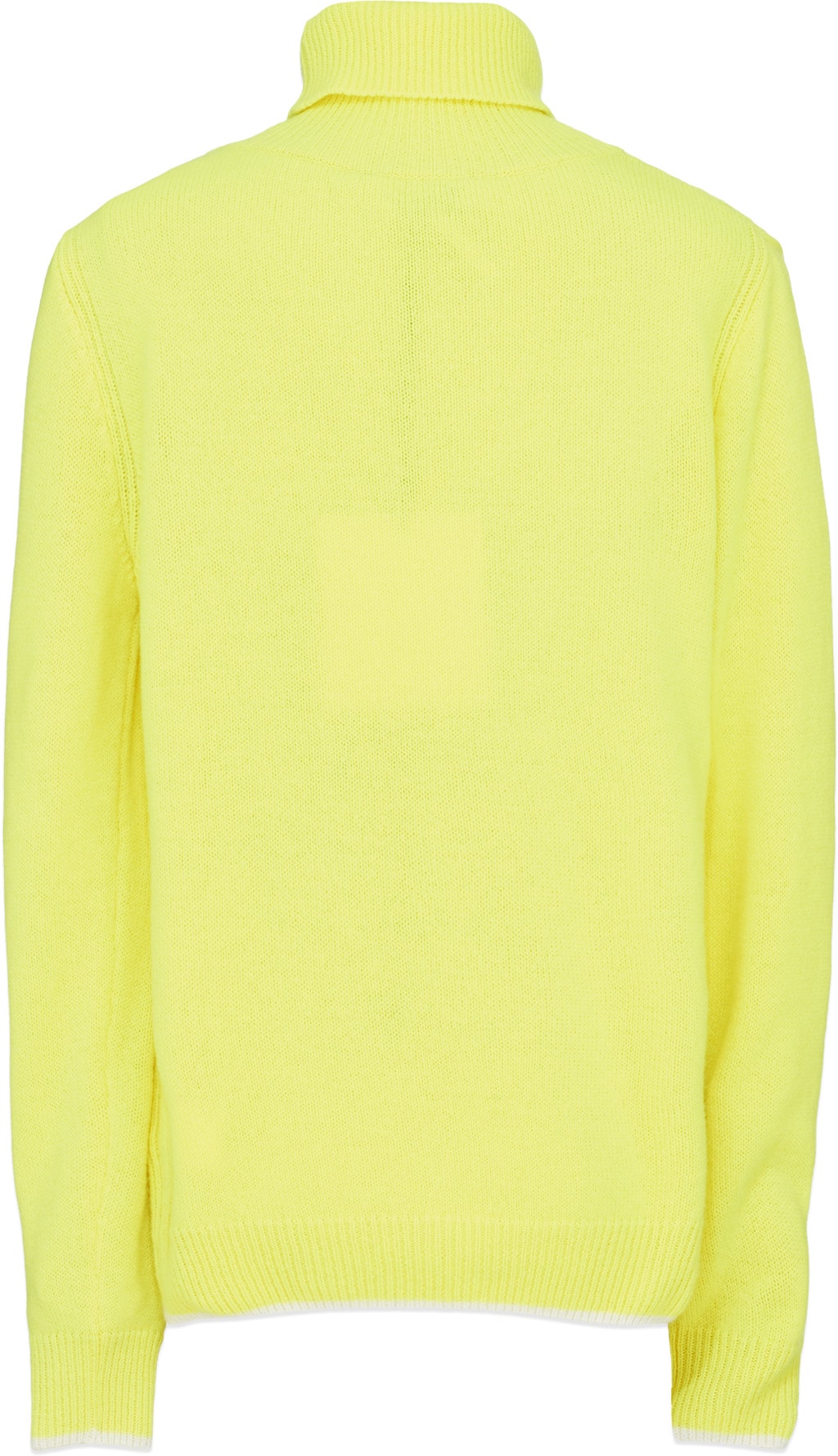 MSGM: Yellow Logo Knit Cashmere Turtleneck - 2